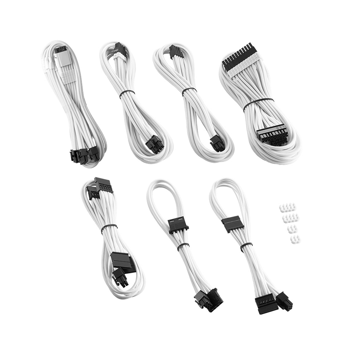 CableMod C-Series Pro ModMesh Sleeved 12VHPWR StealthSense Cable Kit for Corsair RM (Black Label, 16-pin to Triple 8-pin) / RMi / RMx White