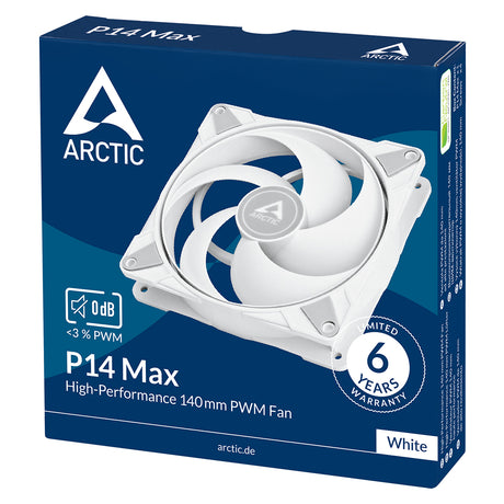 Arctic P14 Max PWM 140mm High Performance Fan - White
