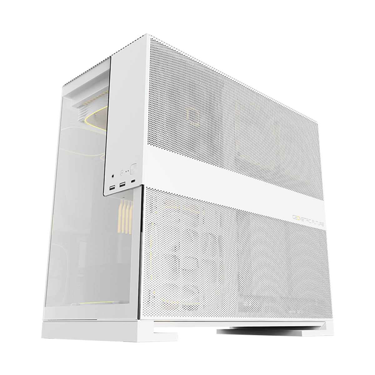 Geometric Future Model 5 ATX Mid Tower Case 5 Fans - White