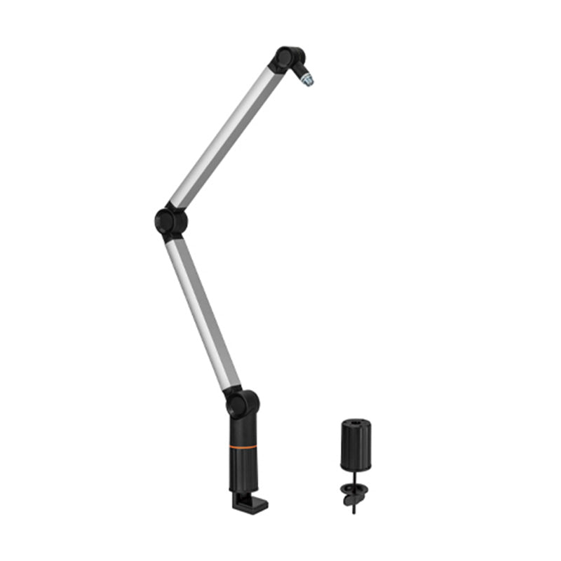 Lumi Desk Mounted Professional Microphone Boom Stand - Silver