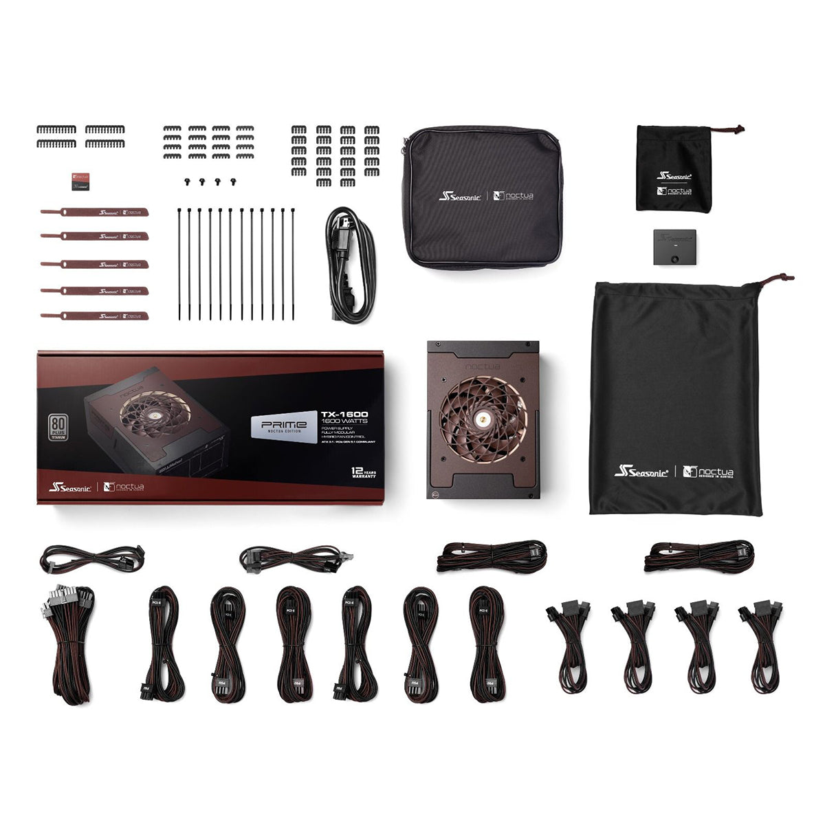 Seasonic PRIME TX-1600 1600W ATX 3.1 PCIE 5.1 80+ Titanium Fully Modular Power Supply - Noctua Edition