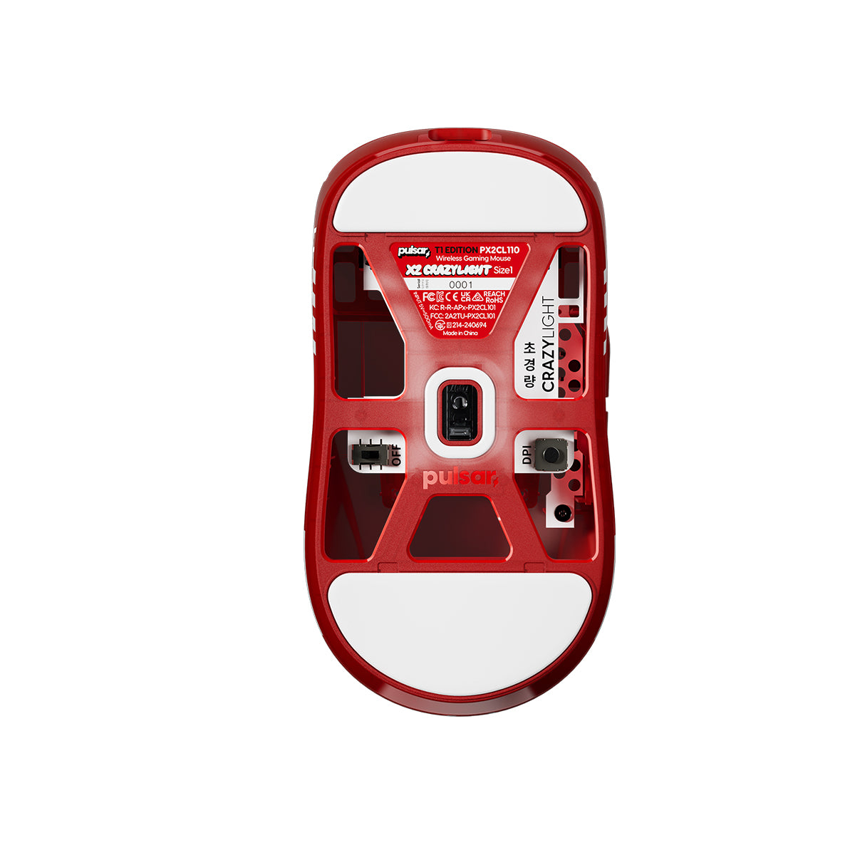 Pulsar X2 CrazyLight Wireless Gaming Mouse - T1 Edition Red