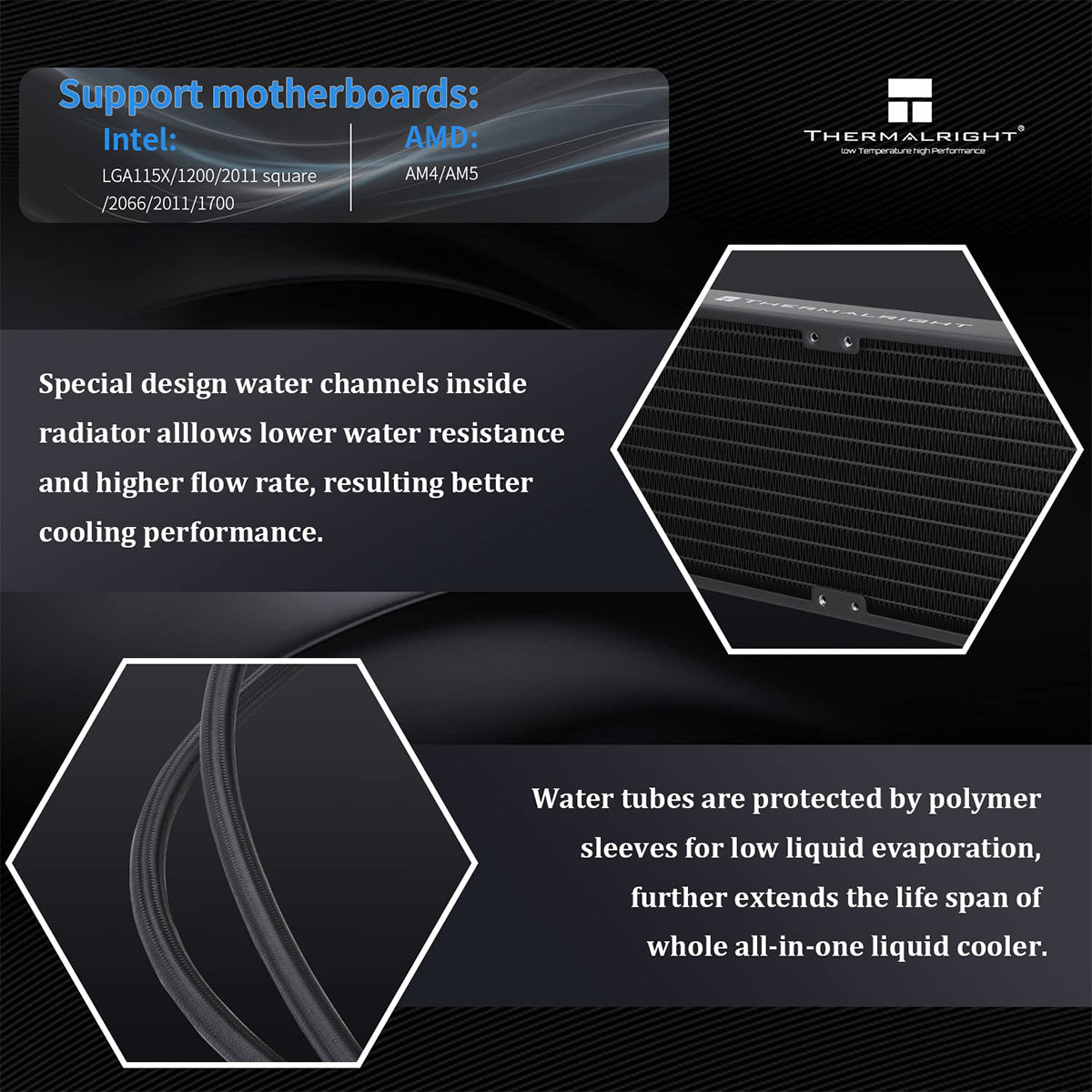 Thermalright Frozen Prism 360 Black ARGB 360mm AIO Liquid CPU Cooler