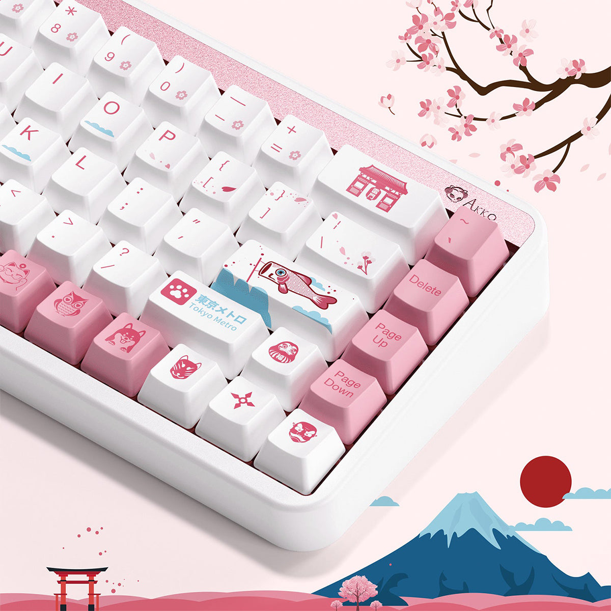 Akko Jin01 Tokyo 65% Wireless Mechanical Keyboard - Rosewood Switch