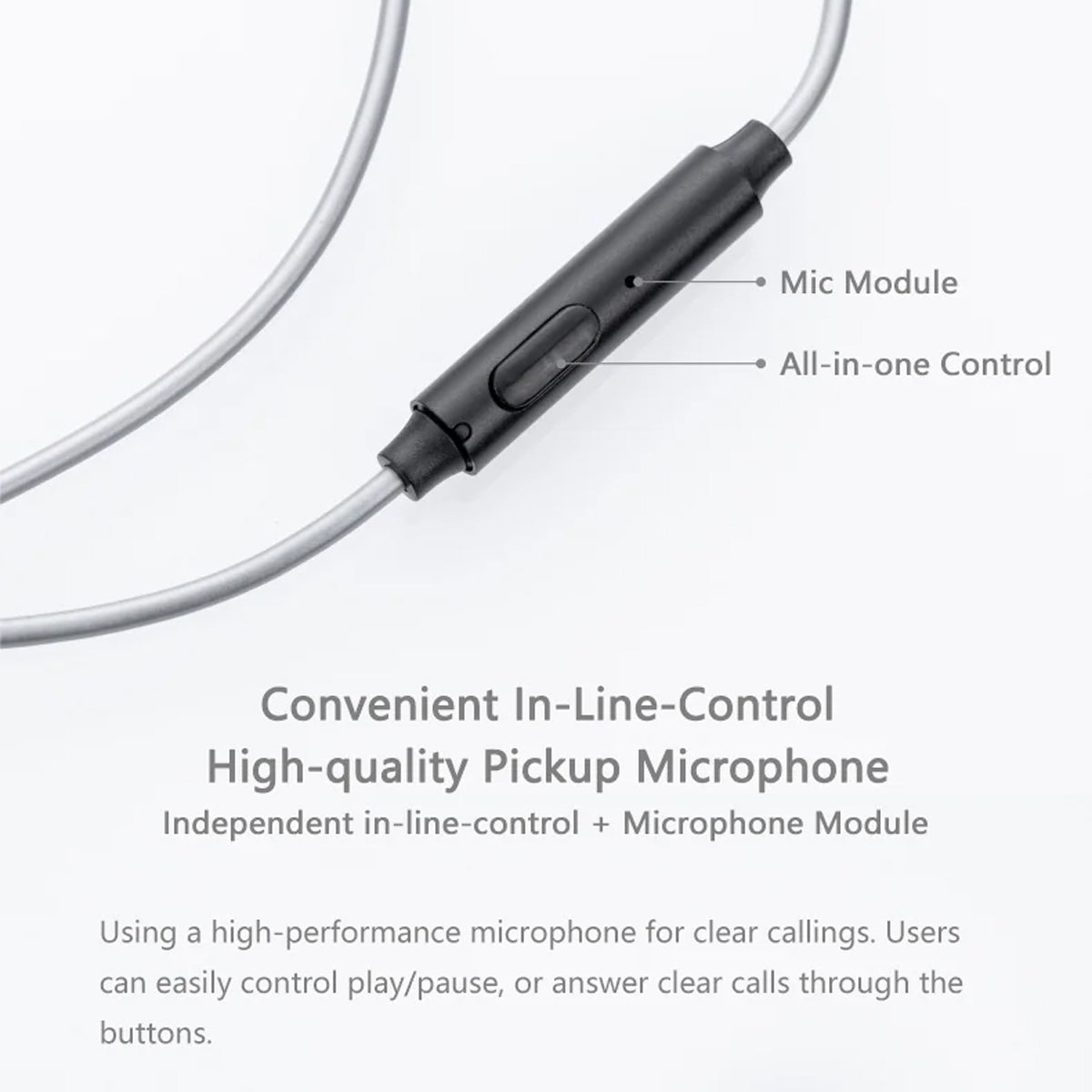 Moondrop MC1 0.78mm 2-Pin to 3.5mm Upgrade Cable with Inline Mic
