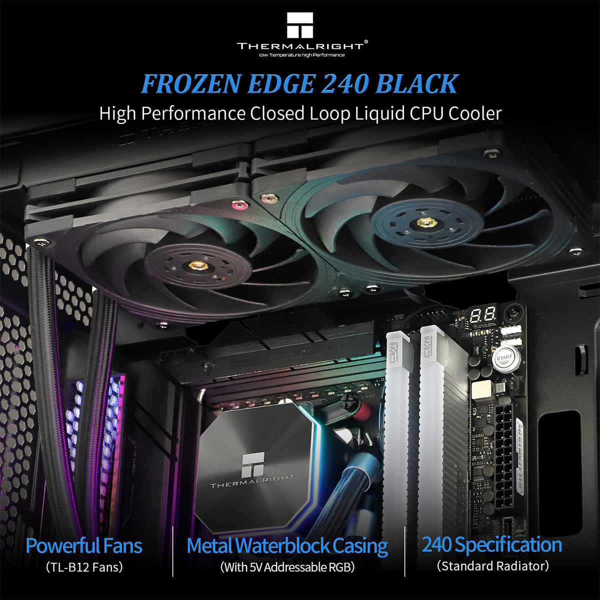 Thermalright Frozen Edge 240 Black 240mm AIO Liquid CPU Cooler
