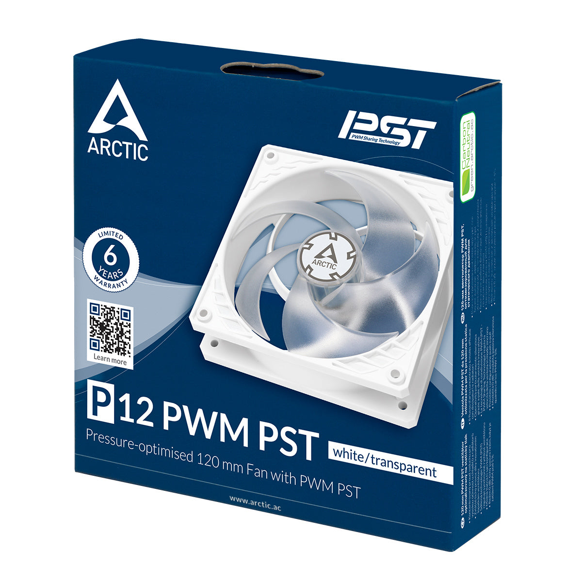 Arctic P12 PWM PST 120mm High Performance Fan - White