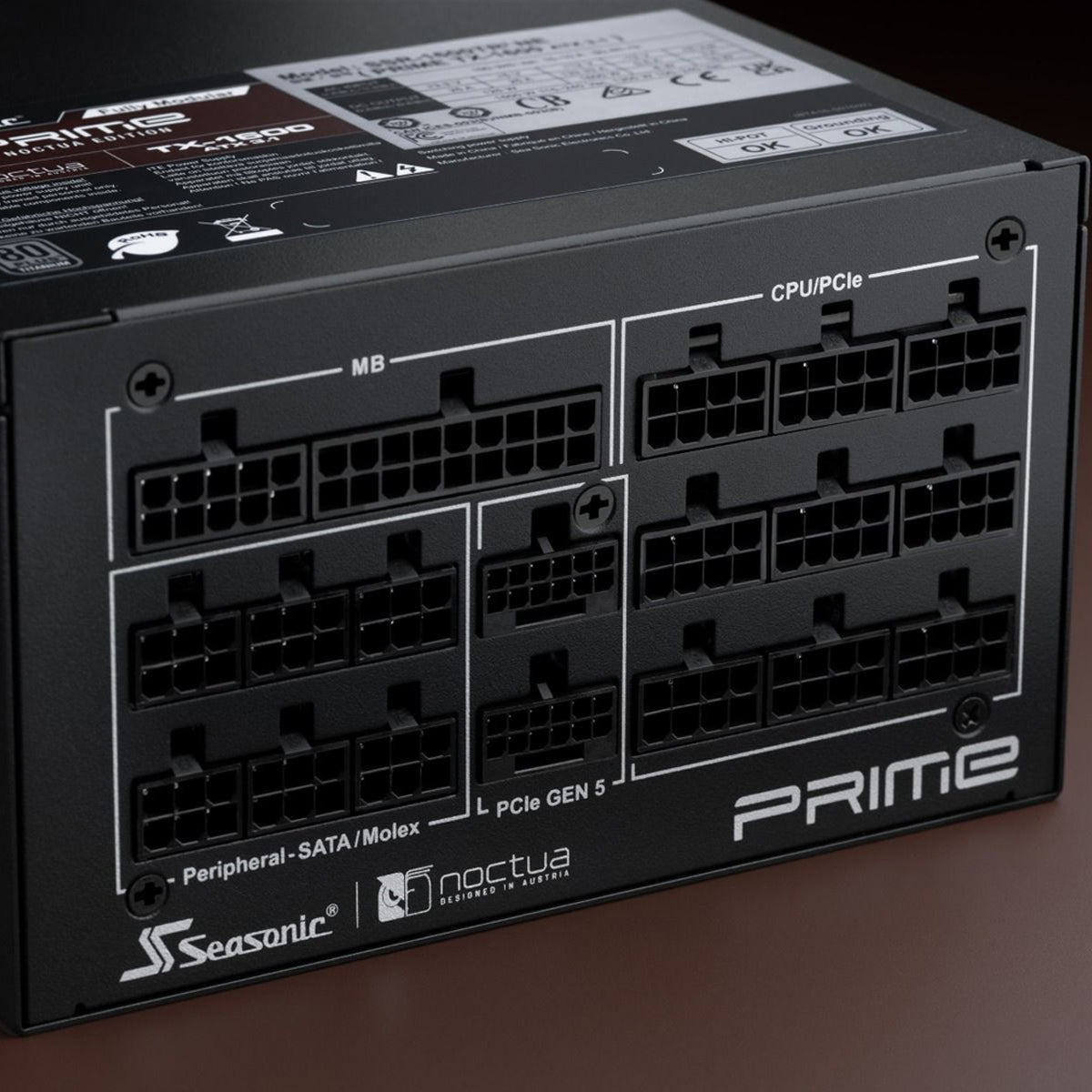 Seasonic PRIME TX-1600 1600W ATX 3.1 PCIE 5.1 80+ Titanium Fully Modular Power Supply - Noctua Edition