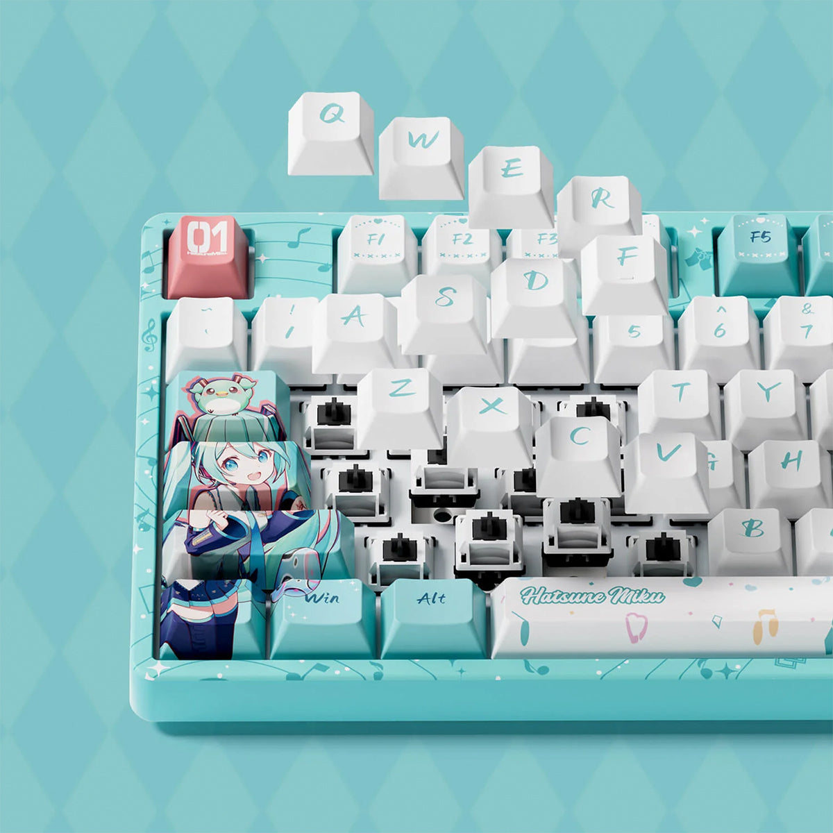 Akko x Hatsune Miku 5108B Plus Full-Size Wireless Mechanical Keyboard - Piano Pro Switch