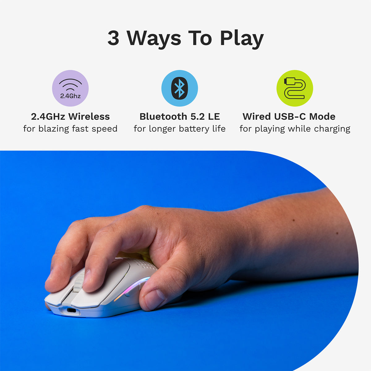 Glorious Model O 2 Mini Wireless Gaming Mouse - White