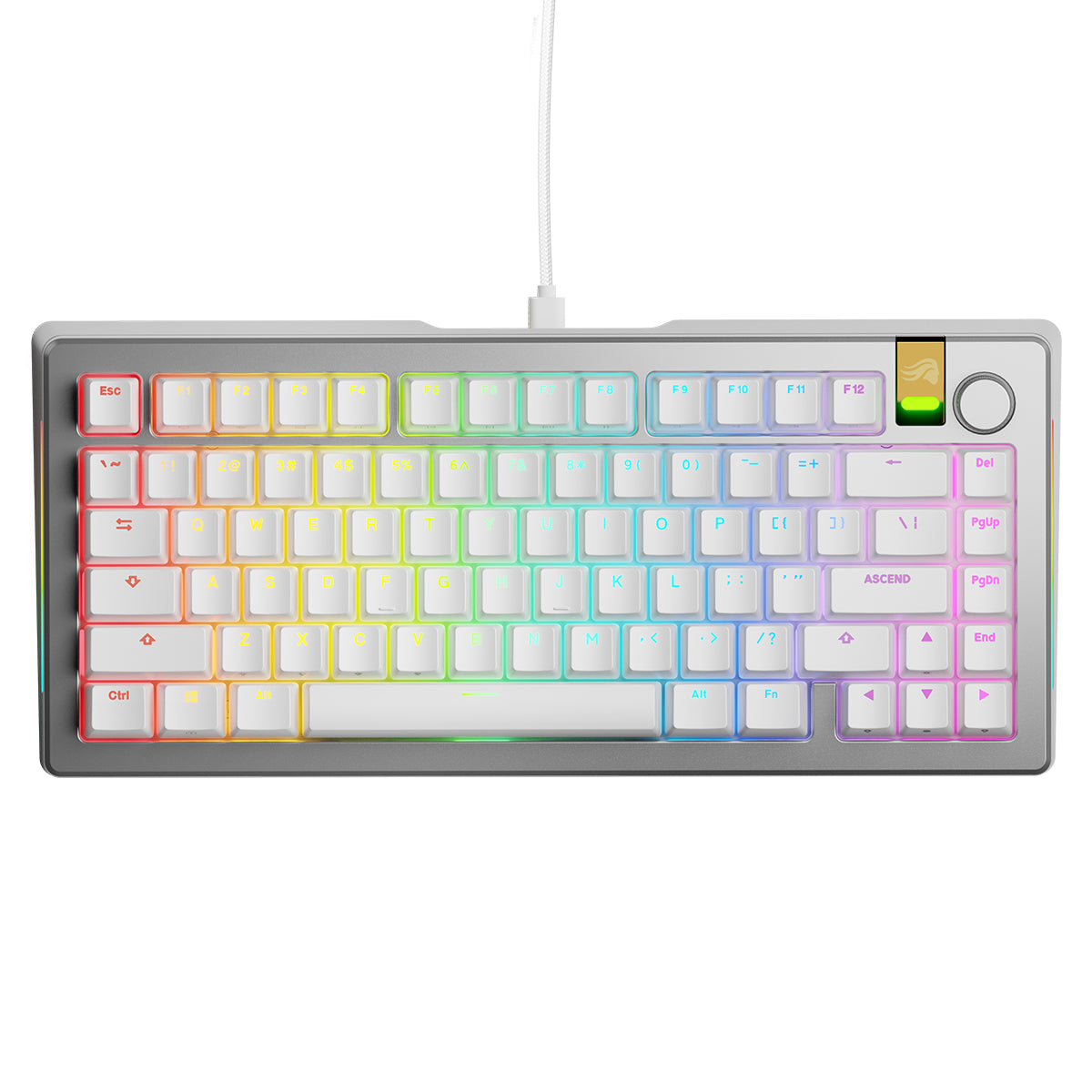 Glorious GMMK 3 Pro HE 75% Wired Mechanical Keyboard Fox HE Linear Switch - Silver