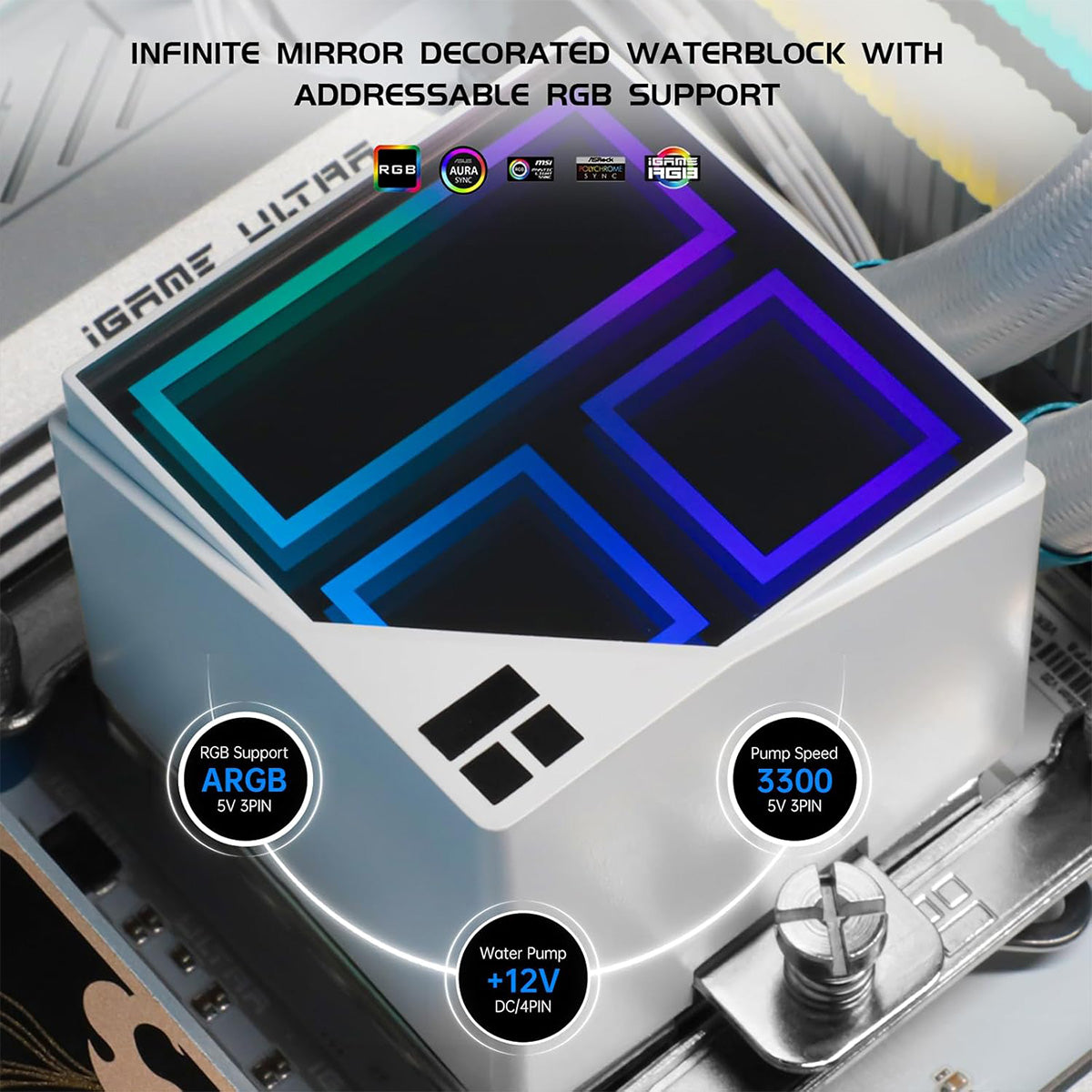 Thermalright Frozen Infinity 360 White 360mm AIO Liquid CPU Cooler TLC12C-S Fans - BULK