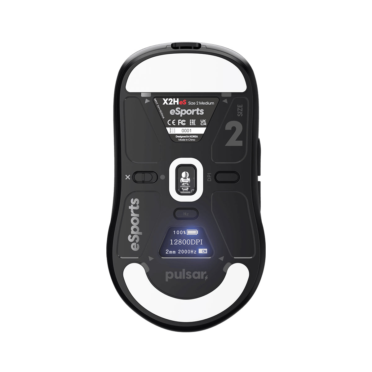 Pulsar X2H v3 eS Size2 Wireless Gaming Mouse - Black