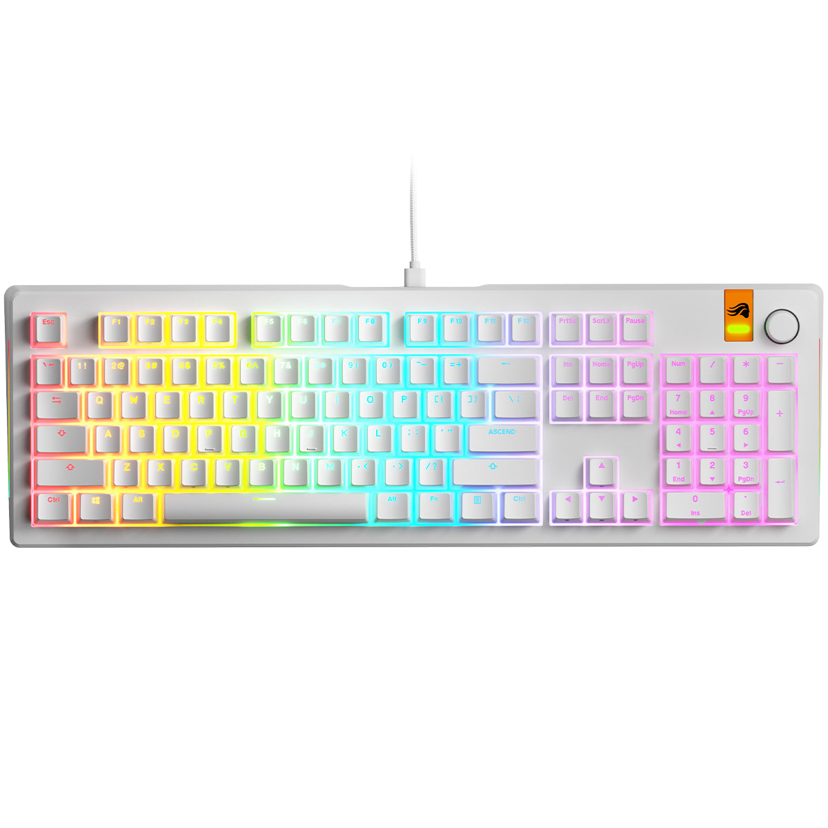 Glorious GMMK 3 HE 100% Wired Mechanical Keyboard Fox HE Linear Switch - White