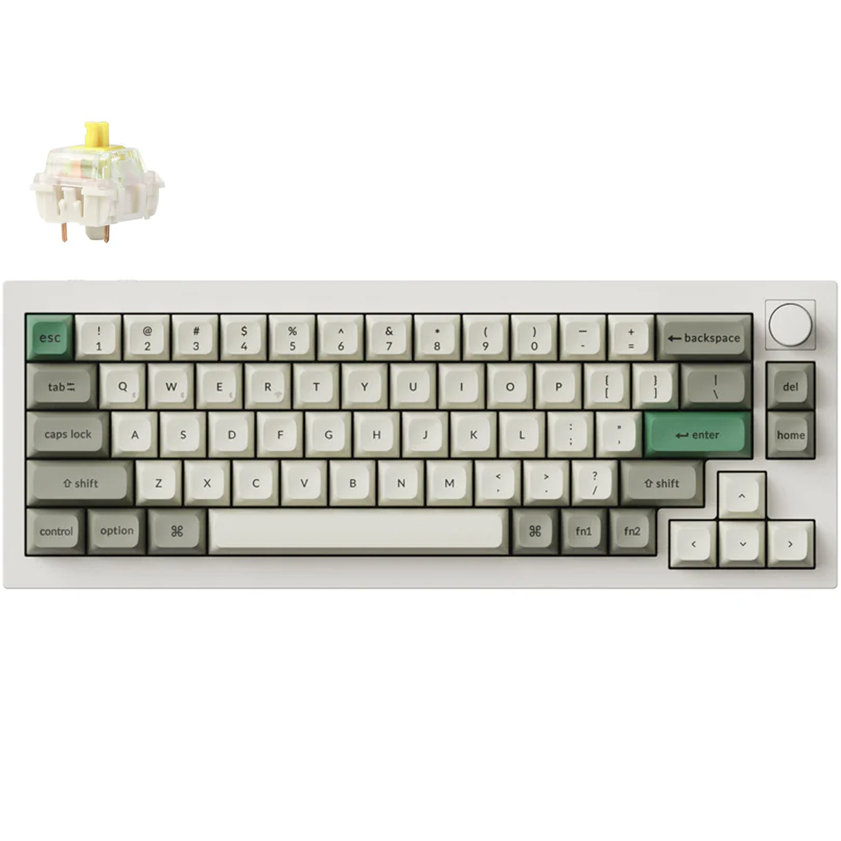 Keychron Q2 Max 65% RGB Shell White Wireless Mechanical Keyboard - Jupiter Banana Switch