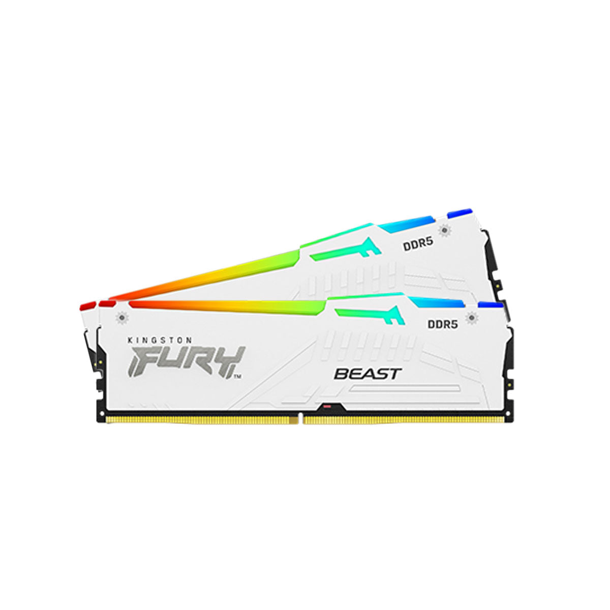 Kingston FURY Beast RGB 32GB (2x16GB) DDR5-6000 CL36 Memory - White (KF560C36BWE2AK2-32)