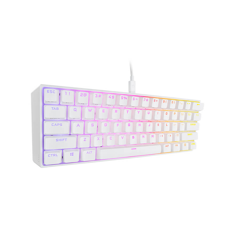 Corsair K65 RGB Mini 60% Mechanical Gaming Keyboard Cherry MX Speed - White