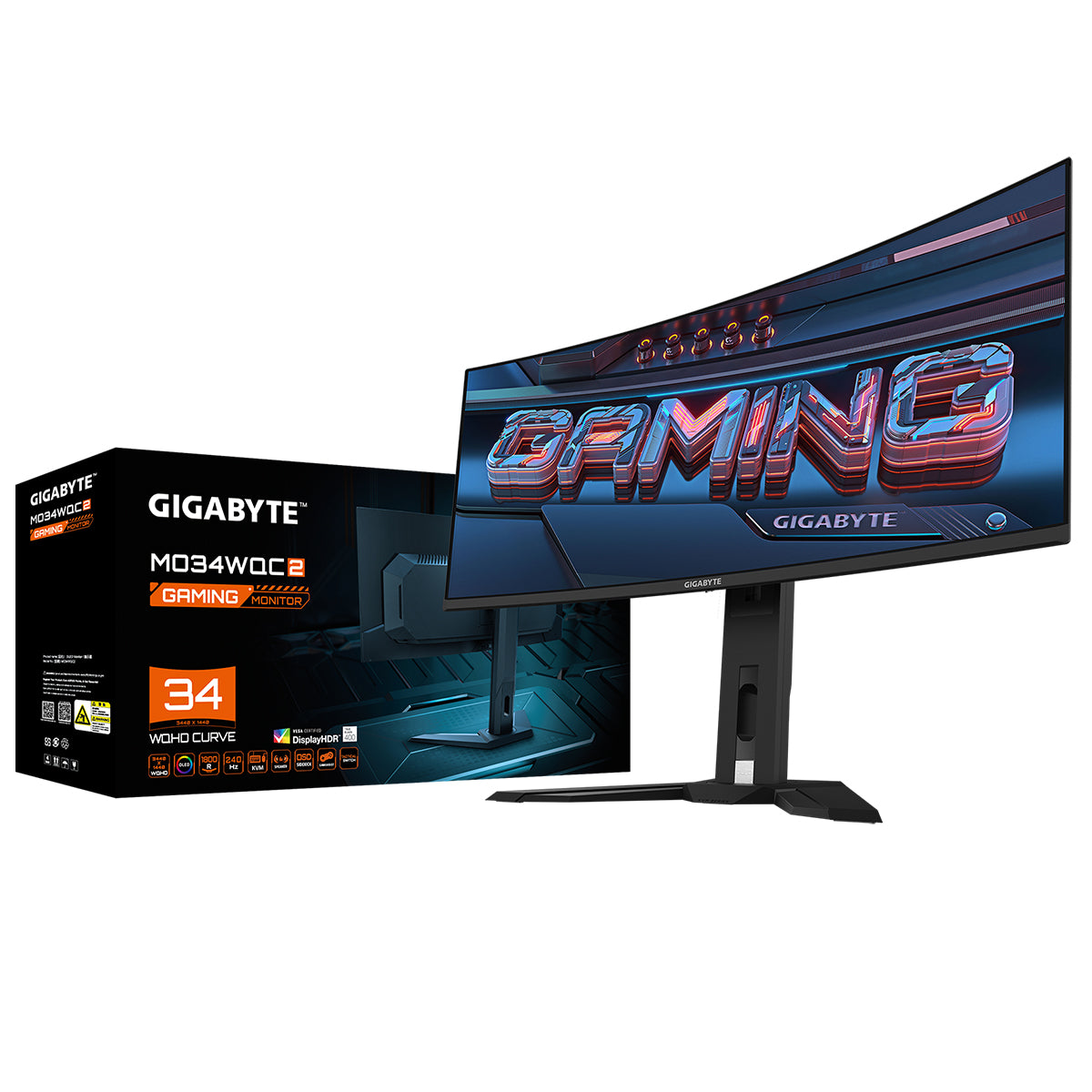 Gigabyte MO34WQC2 34'' WQHD 240Hz QD-OLED Curved Gaming Monitor