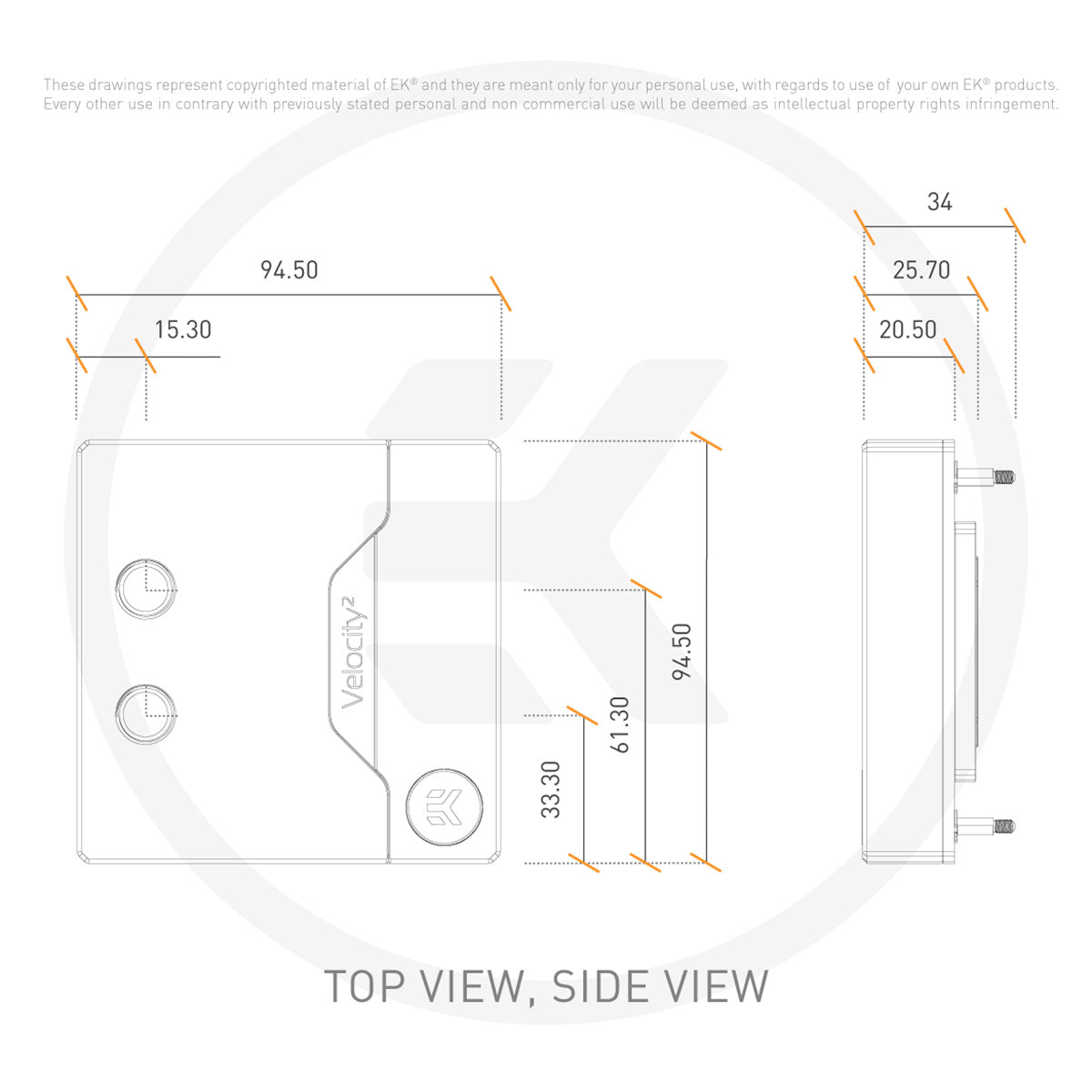 EKWB EK-Quantum Velocity² D-RGB - 1700 Nickel + Gold