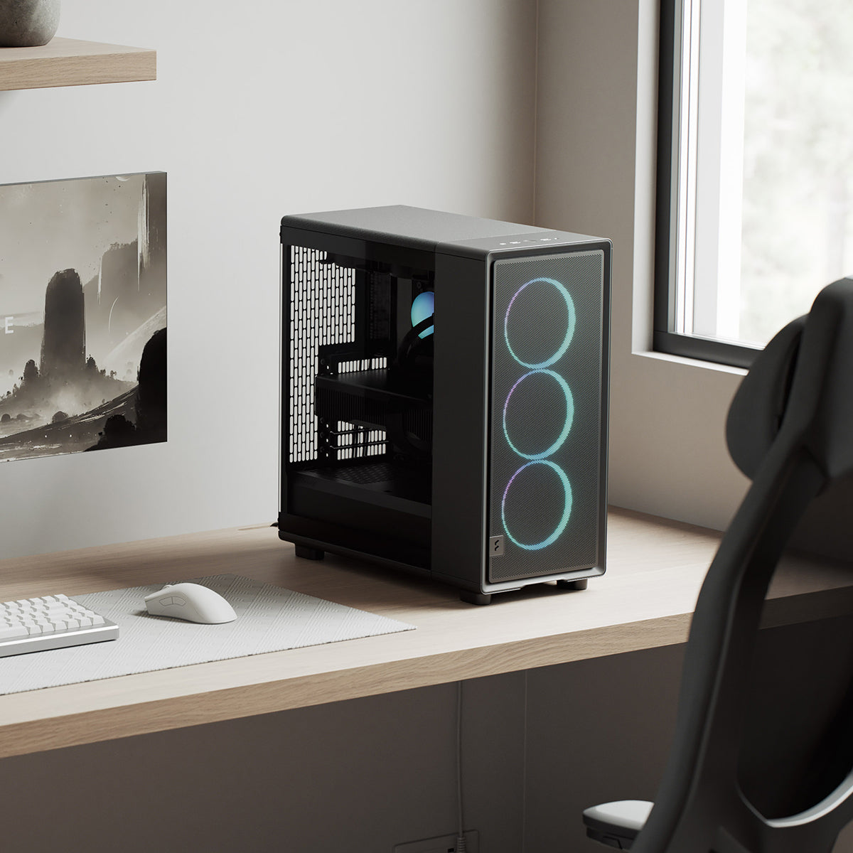 Fractal Design Epoch RGB ATX Mid Tower Case - Black TG Light