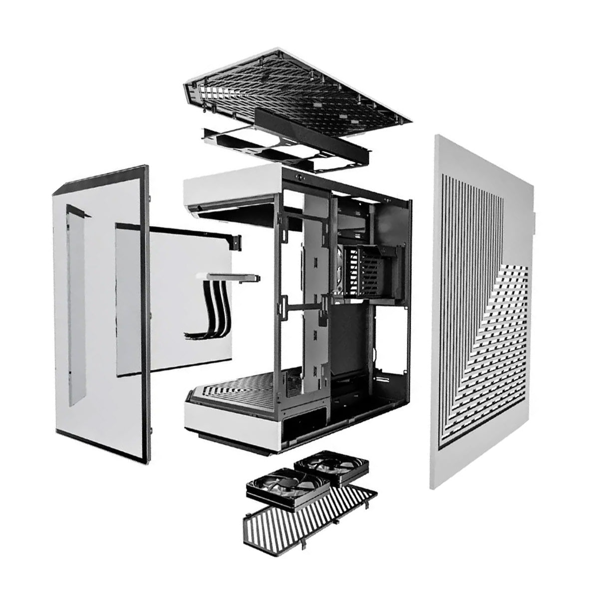 Hyte Y60 Tempered Glass Mid Tower Case - Snow White