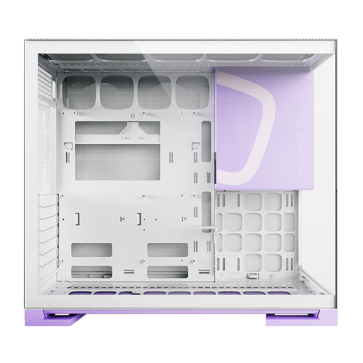 Geometric Future Model 5 ATX Mid Tower Case 5 Fans - White/Purple