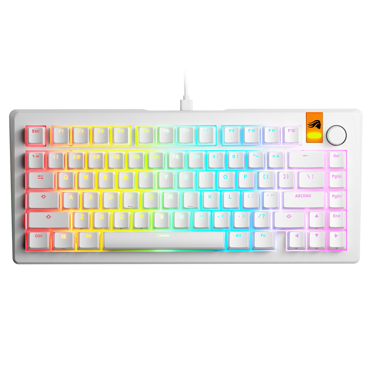 Glorious GMMK 3 HE 75% Wired Mechanical Keyboard Fox HE Linear Switch - White