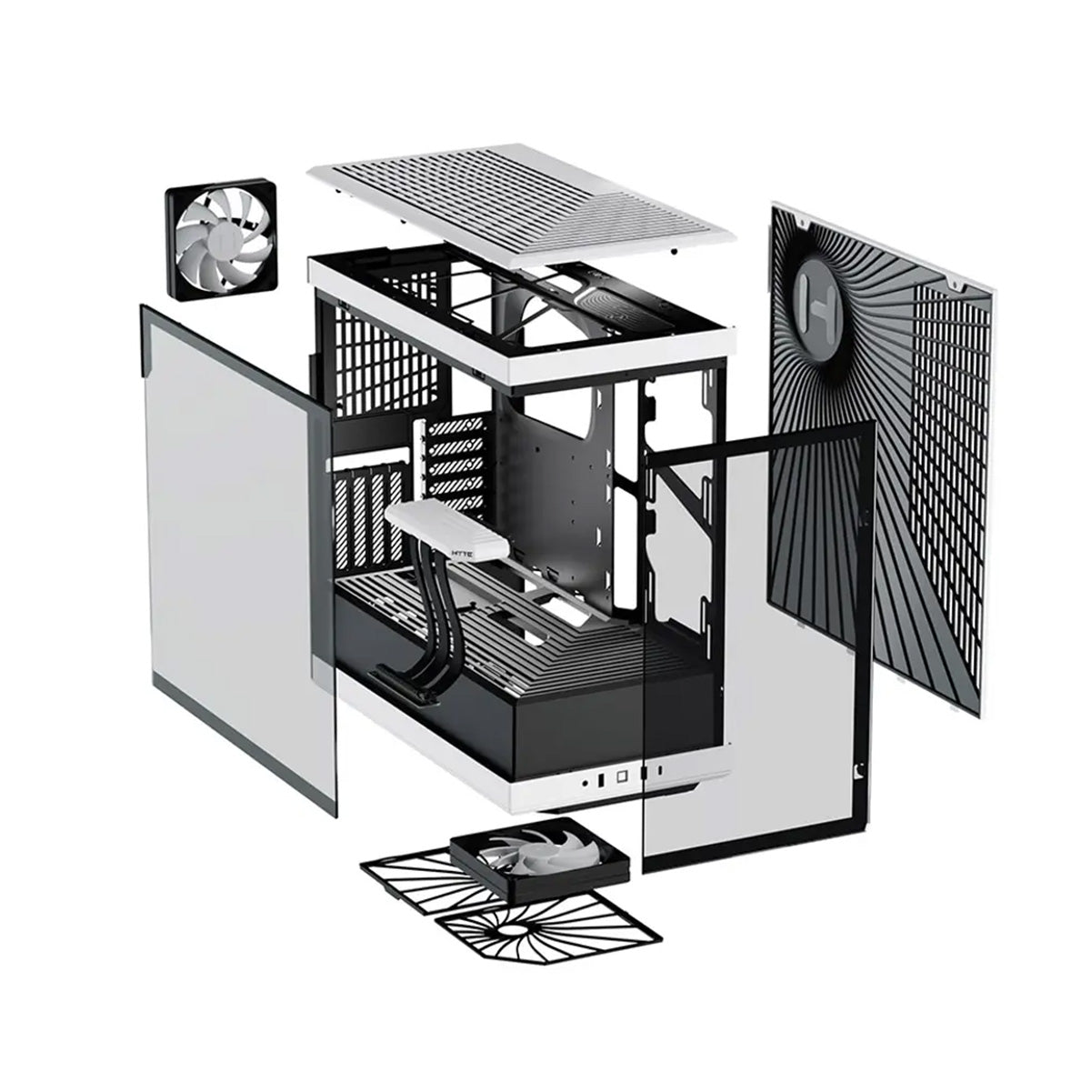Hyte Y40 Tempered Glass Mid Tower Case - White and Black