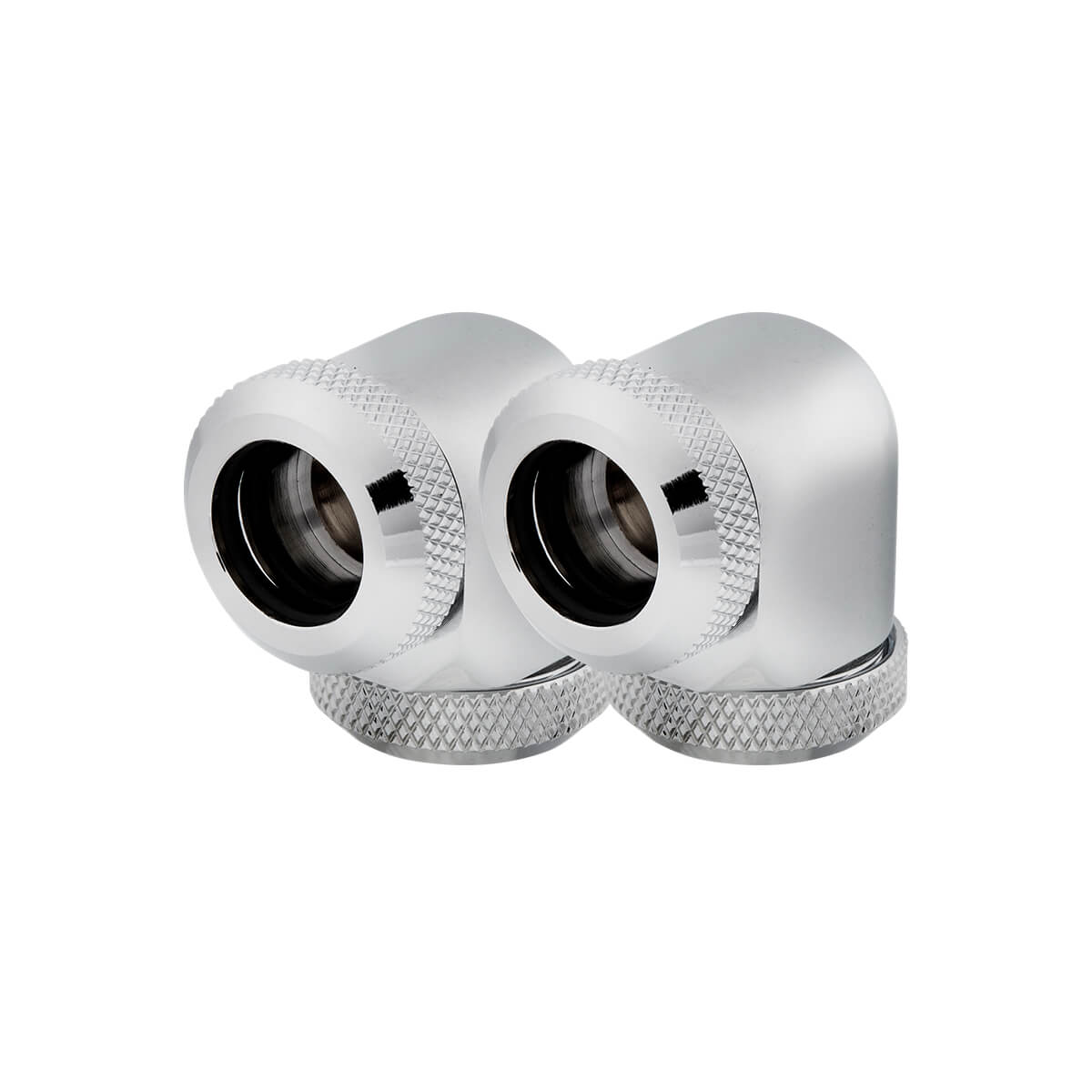 Corsair Hydro X Series XF Hardline 12mm 90° Angled Compression Twin Pack - Chrome