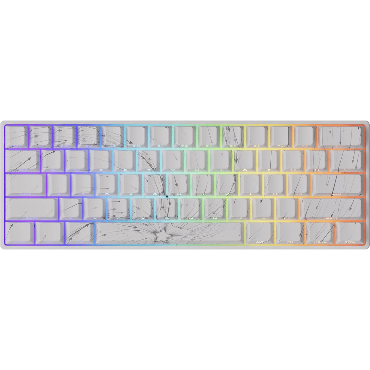 Akko Monsgeek Fun60 Max 60% Wireless Hall-Effect Gaming Keyboard White Nebula - Glare Magnetic Switch