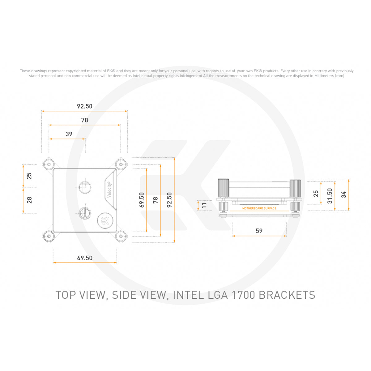 EKWB EK-Quantum Velocity³ CPU Block 1700/1851/AM5 - Plexi