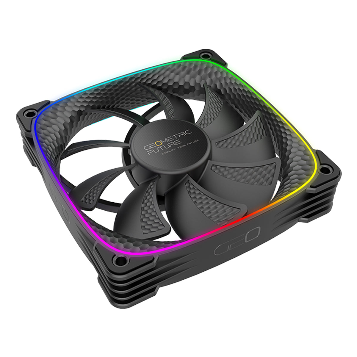 Geometric Future Squama 2503 Reverse Blade 120mm RGB PWM Case Fan - Black