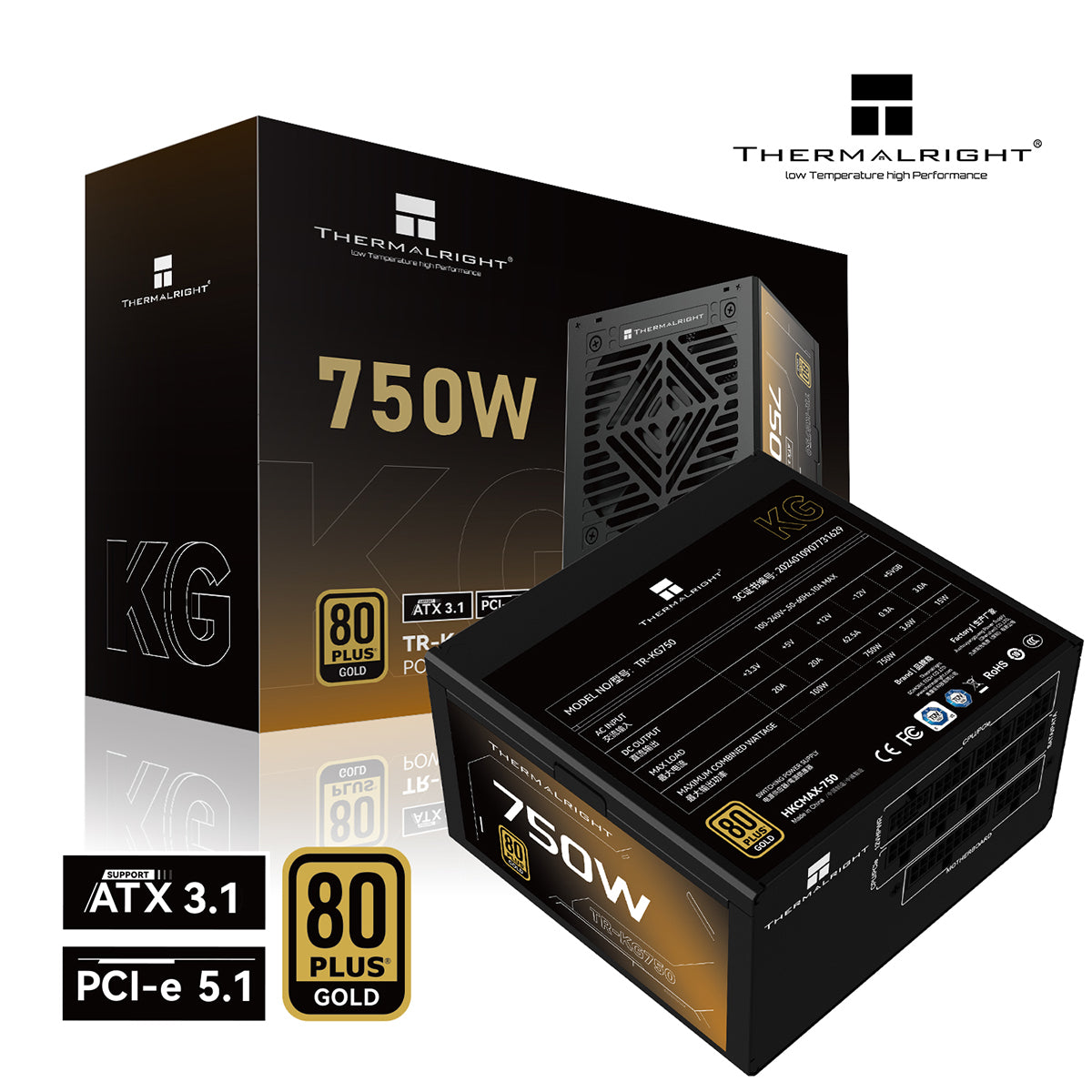 Thermalright TR-KG750 750W 80 Plus Gold Full Modular ATX 3.1 Power Supply