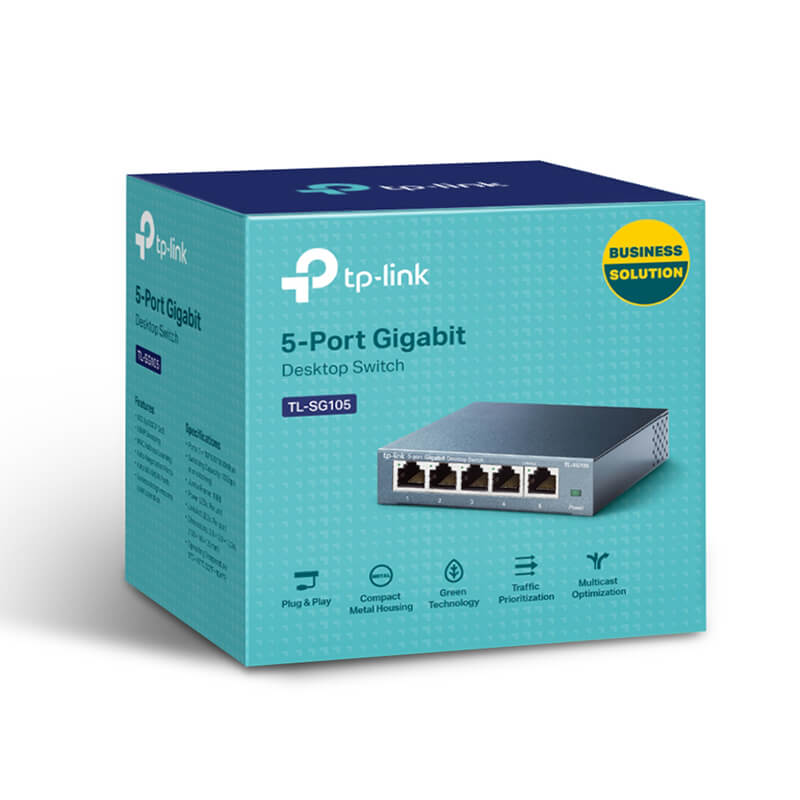 TP-Link TL-SG105 Steel Housing 5-Port 100/1000Mbps Desktop Switch