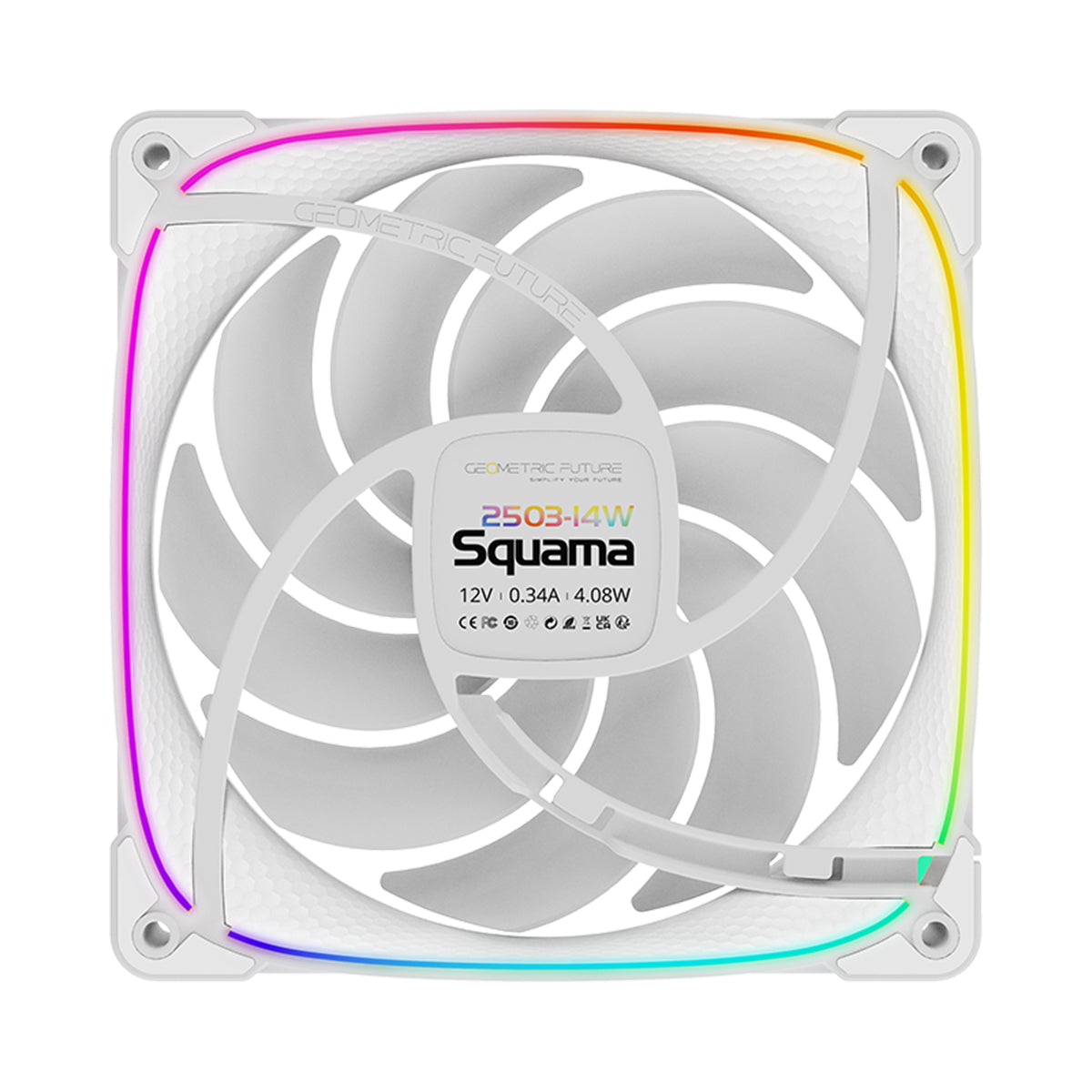 Geometric Future Squama 2503 140mm RGB PWM Case Fan - White