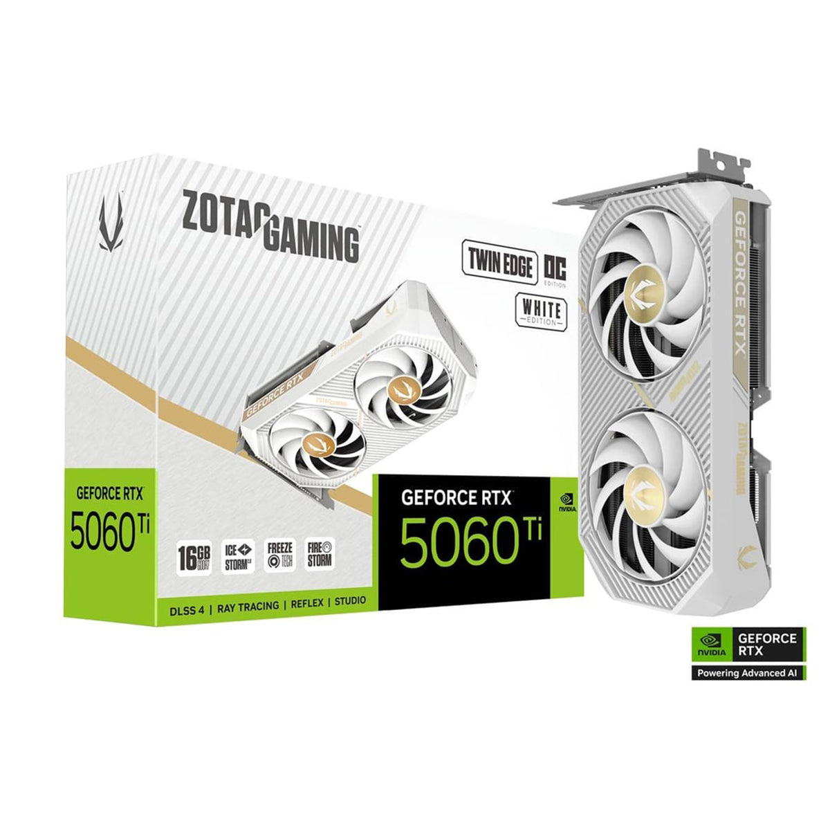ZOTAC GeForce RTX 5060 Ti TWIN EDGE OC WHITE 16GB Graphics Card