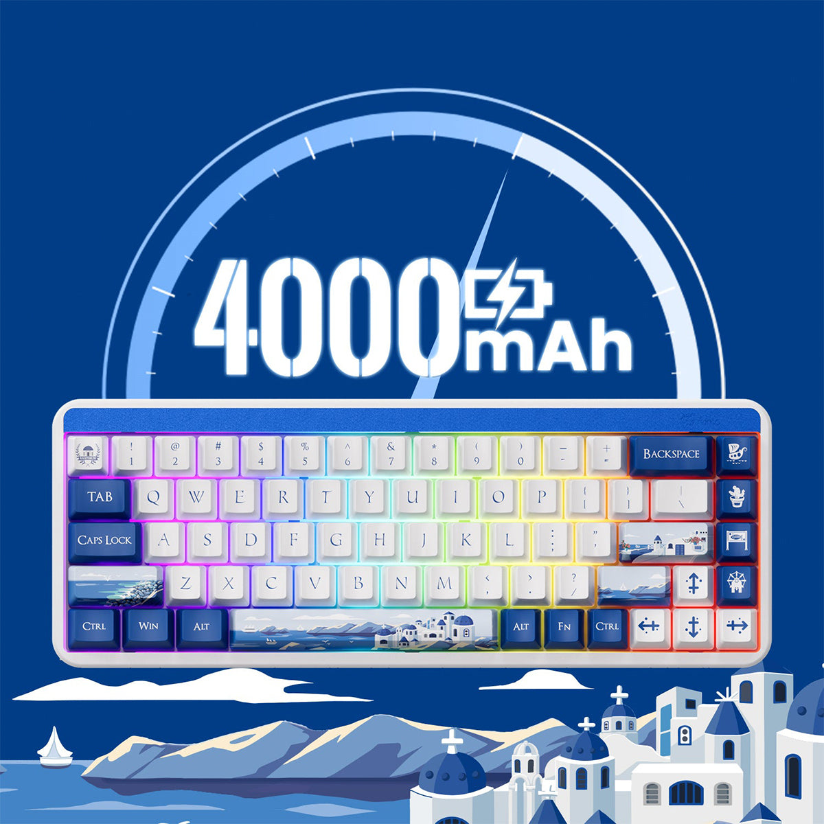 Akko Jin01 Santorini 65% Wireless Mechanical Keyboard - Rosewood Switch