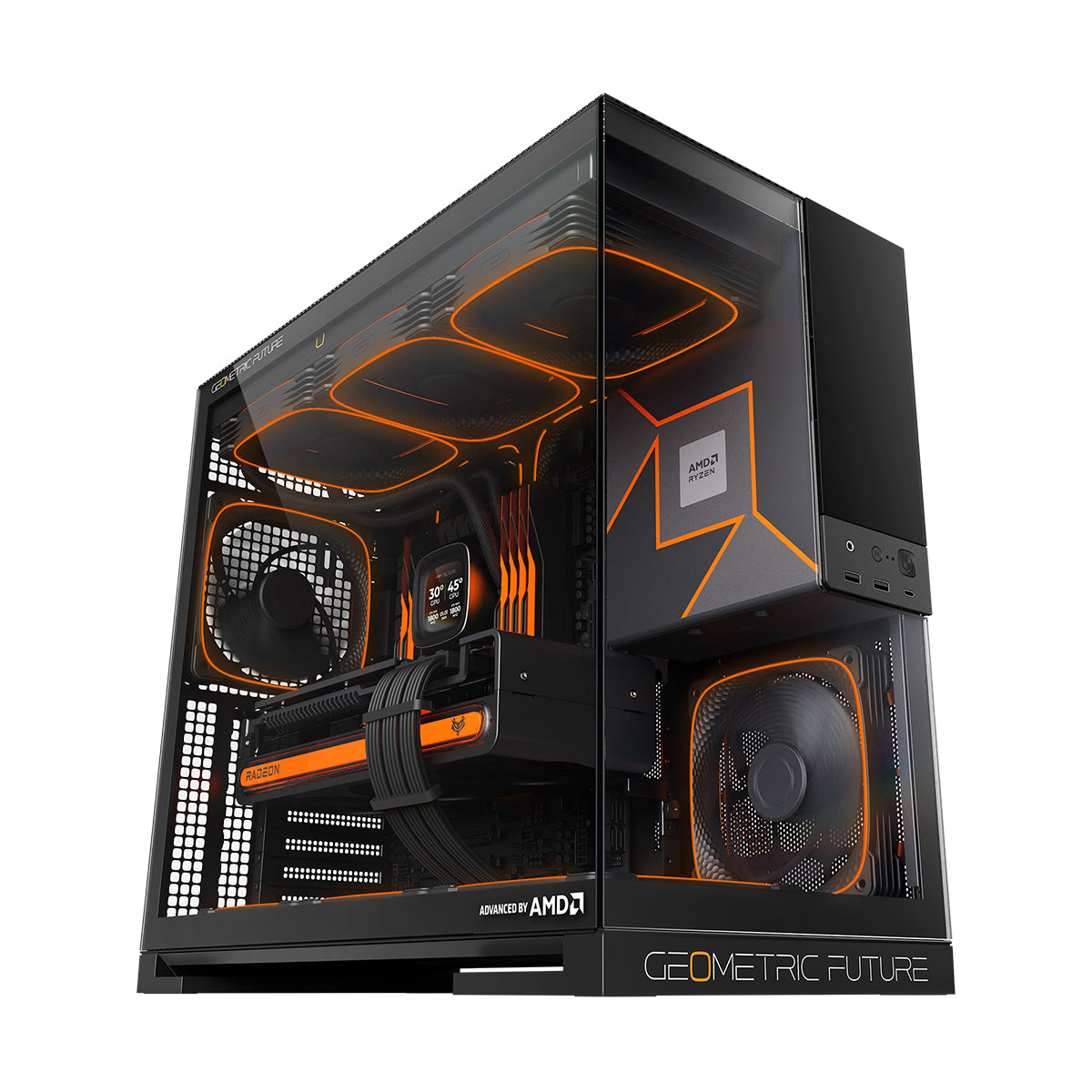 Geometric Future Model 5 ATX Mid Tower Case 5 Fans - AMD