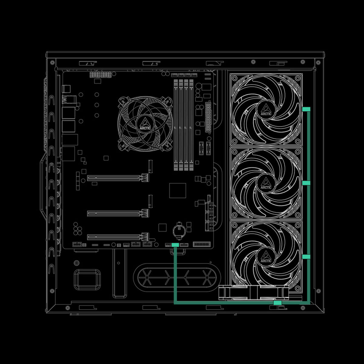 Arctic 4-Pin PWM Fan Splitter Cable