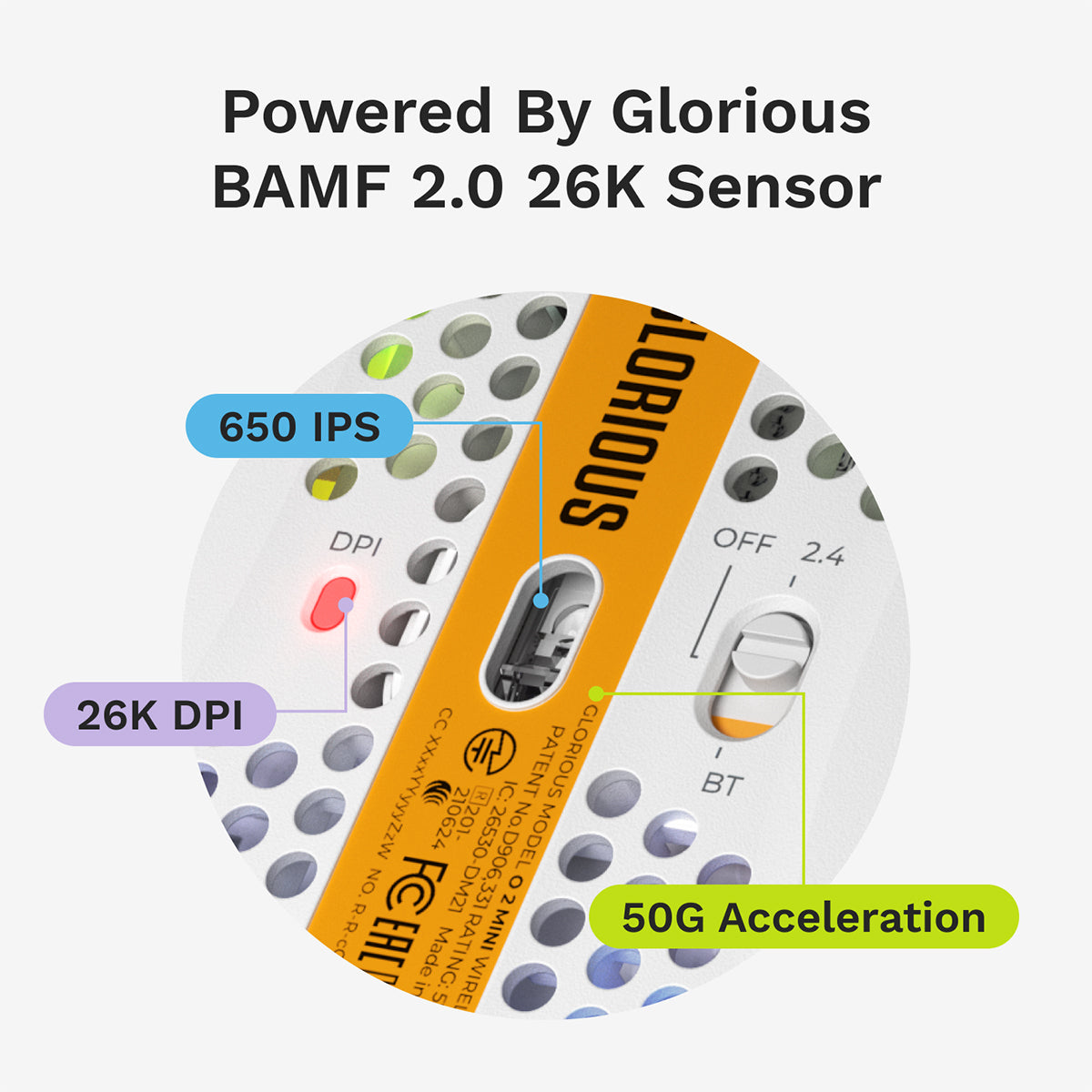 Glorious Model O 2 Mini Wireless Gaming Mouse - White