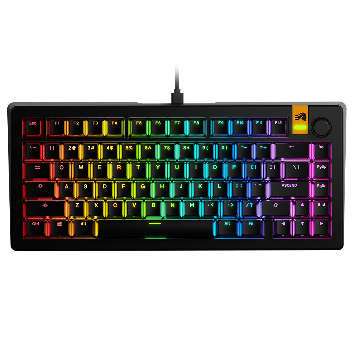 Glorious GMMK 3 HE 75% Wired Mechanical Keyboard Fox HE Linear Switch - Black