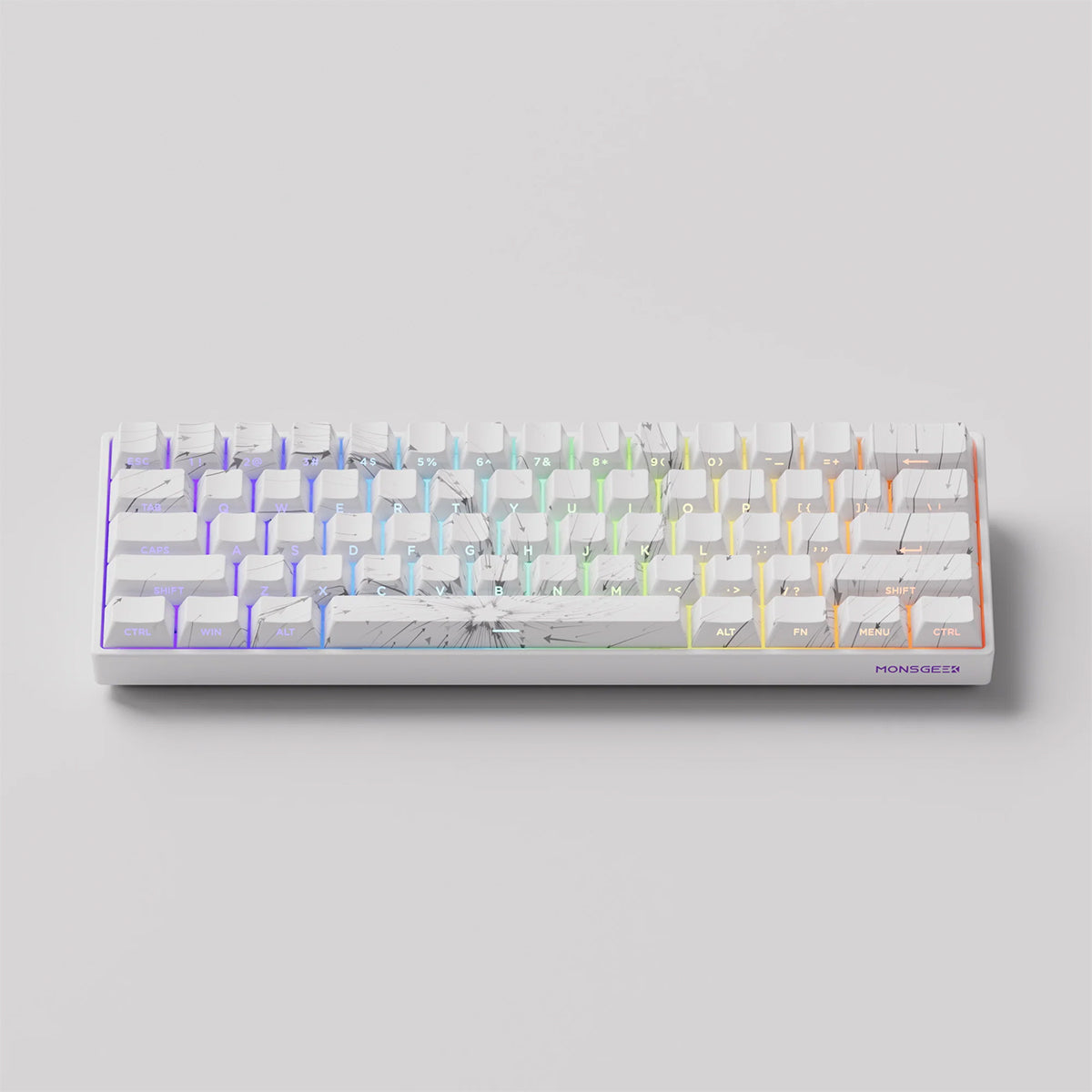 Akko Monsgeek Fun60 Max 60% Wireless Hall-Effect Gaming Keyboard White Nebula - Glare Magnetic Switch