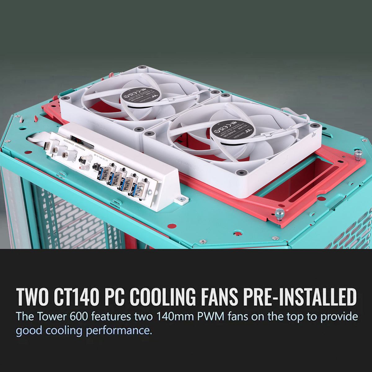 Thermaltake The Tower 600 Tempered Glass Mid Tower Case Mint Strawberry Edition