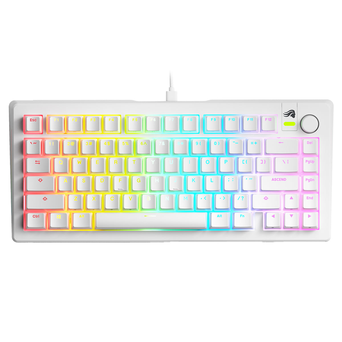 Glorious GMMK 3 75% Wired Mechanical Keyboard Fox Linear Switch - White