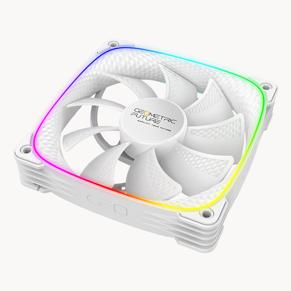 Geometric Future Squama 2503 Reverse Blade 120mm RGB PWM Case Fan - White