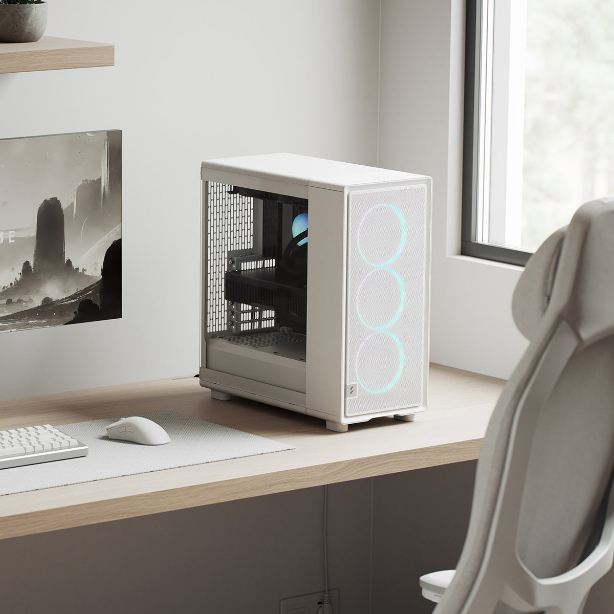 Fractal Design Epoch RGB ATX Mid Tower Case - White TG Clear