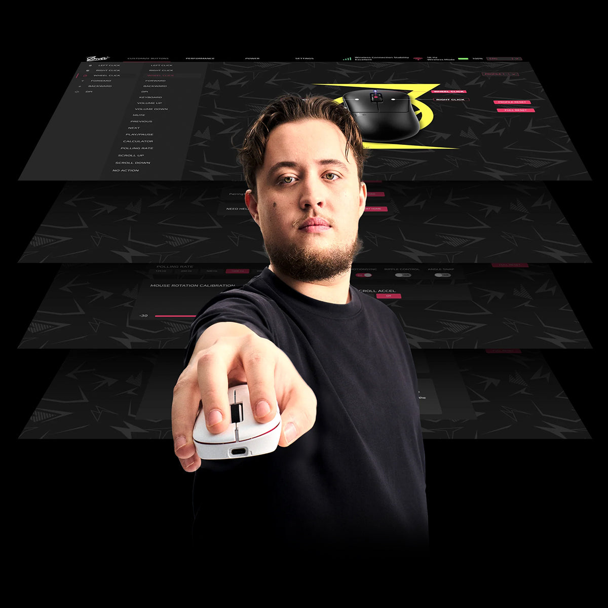 Pulsar ZywOo The Chosen Size2 Wireless Gaming Mouse - Black