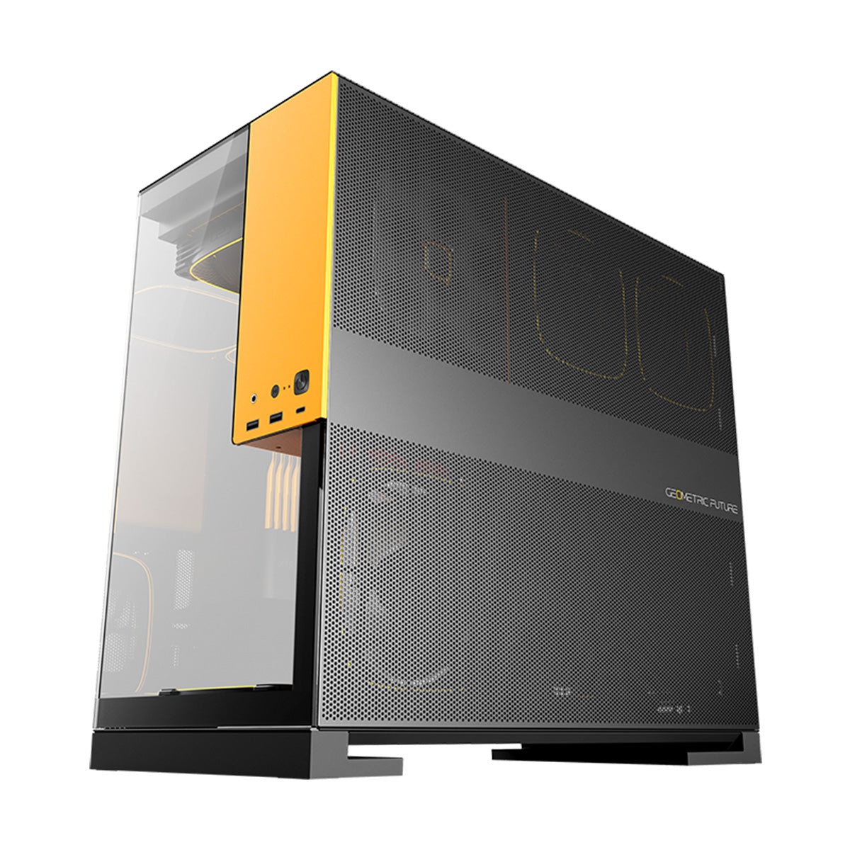 Geometric Future Model 5 ATX Mid Tower Case 5 Fans - Black/Yellow