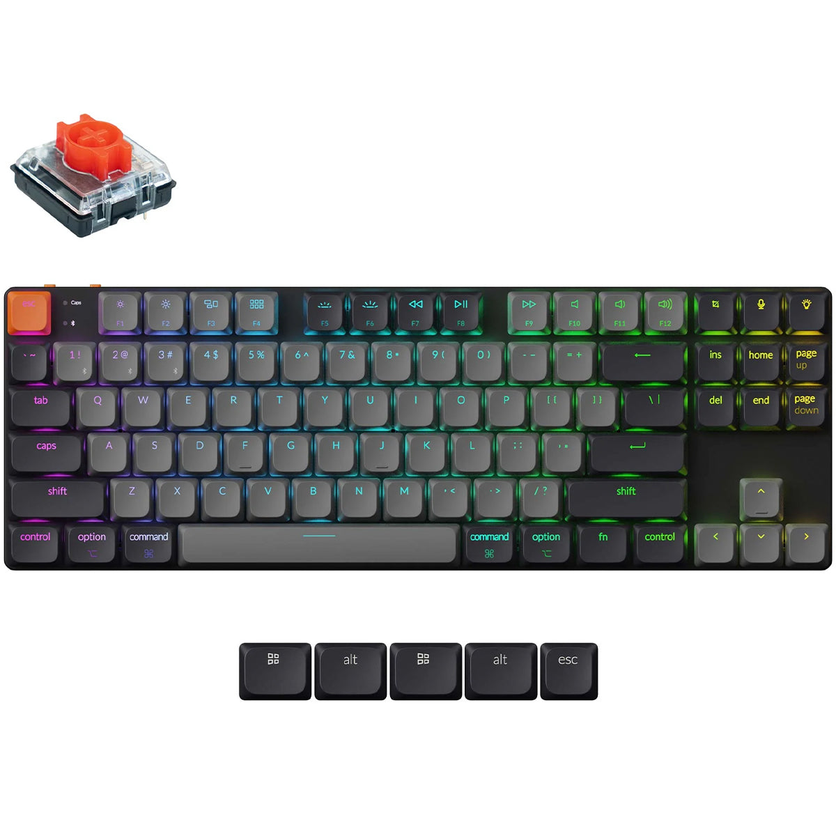 Keychron K1X TKL Low Profile RGB Wireless Mechanical Keyboard - K Pro Red Switch