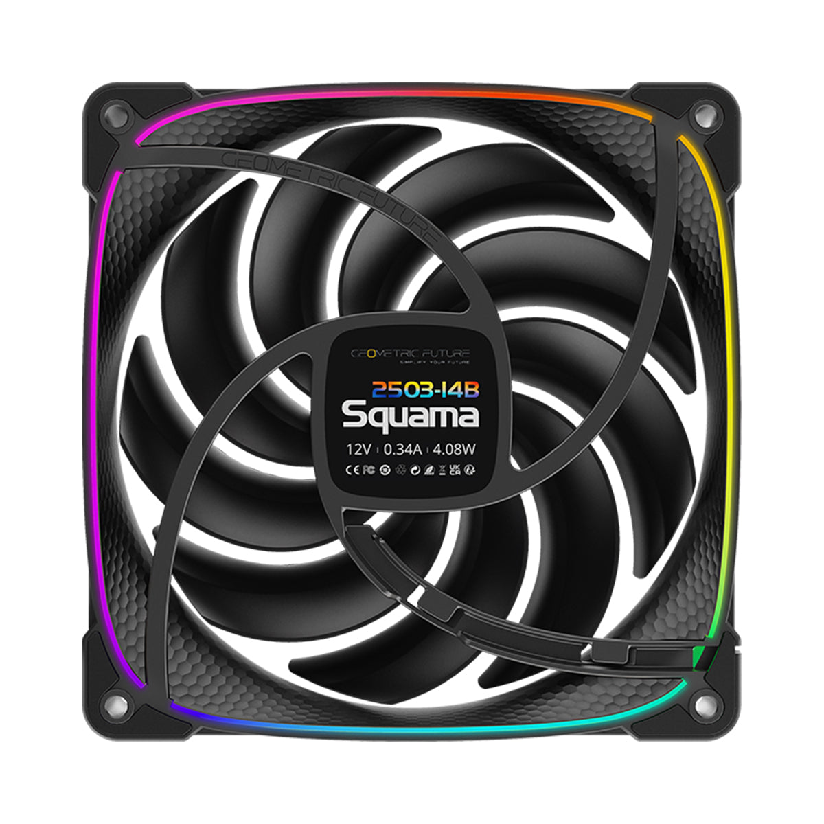 Geometric Future Squama 2503 140mm RGB PWM Case Fan - Black